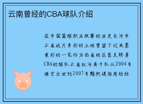 云南曾经的CBA球队介绍